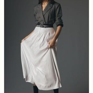 Anthropologie Gray and White Maxi Skirt